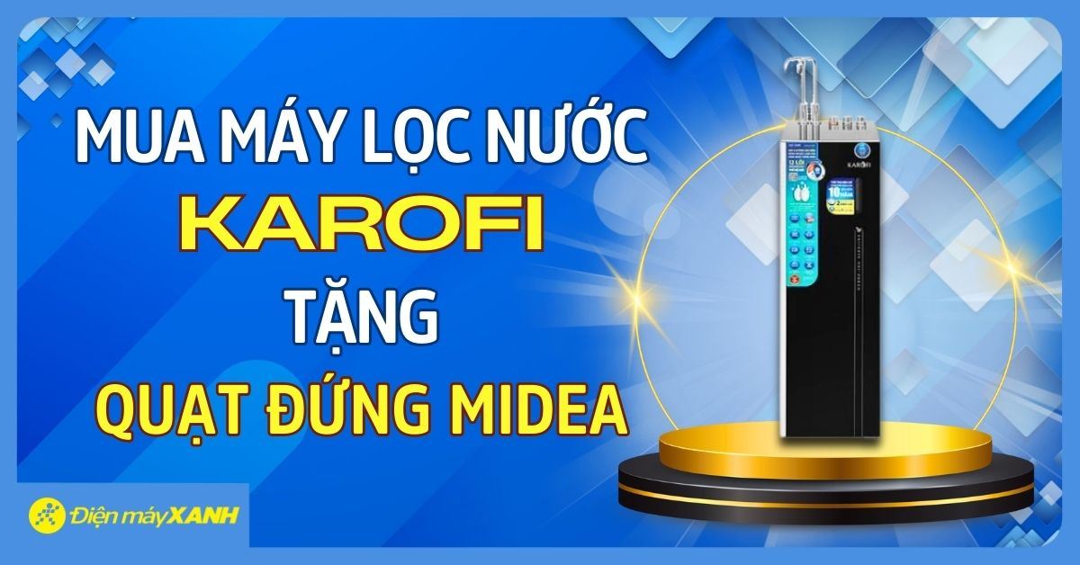 Máy lọc nước RO nóng nguội lạnh Karofi KAE-S688 12 lõi - Khuyến mãi hấp dẫn, trả góp 0%, tặng quạt đứng Midea