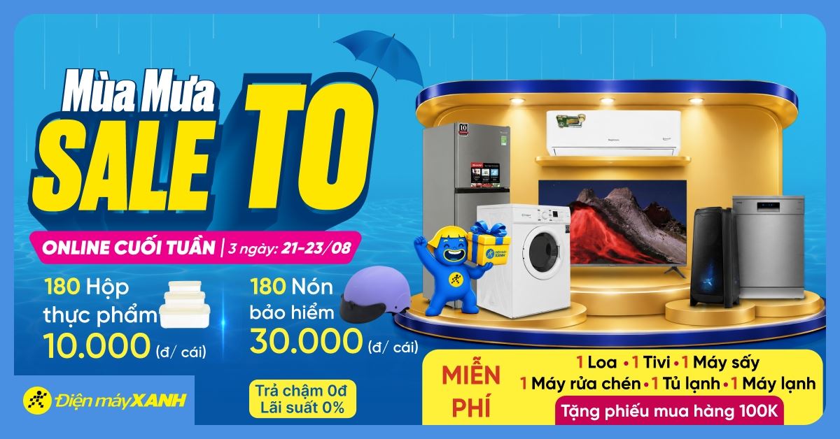 MÙA MƯA SALE TO: Săn Flash Sale, nhận Voucher 100K và cơ hội trúng quà 0đ