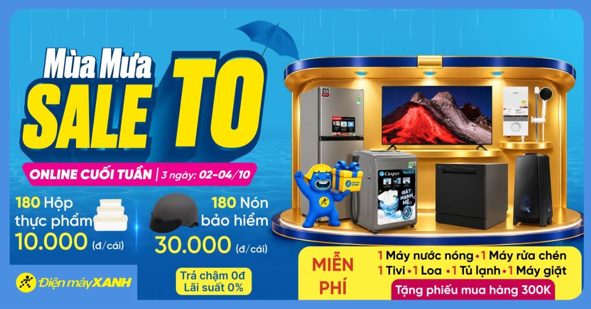 MÙA MƯA SALE TO, SỰ KIỆN ĐẶC BIỆT DIỄN RA TẠI WEBSITE ĐIỆN MÁY XANH CHỈ DUY NHẤT 3 NGÀY
