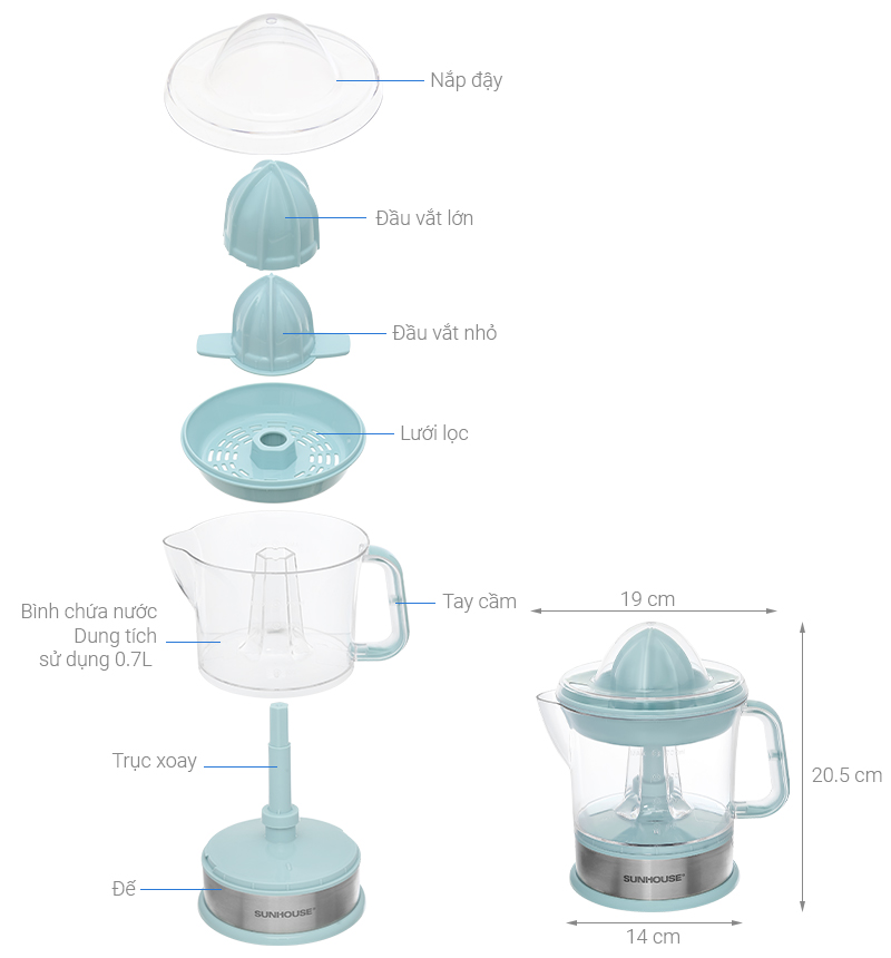 Máy vắt cam Sunhouse 25W SHD5500DMX