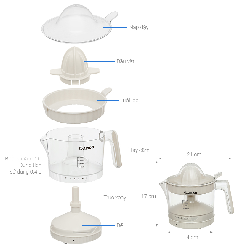 Máy vắt cam Rapido ROJ-40D