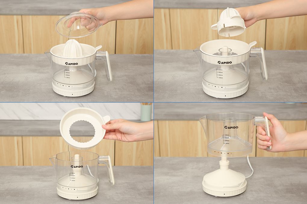 Máy vắt cam Rapido ROJ-40D Màu Trắng - Kem