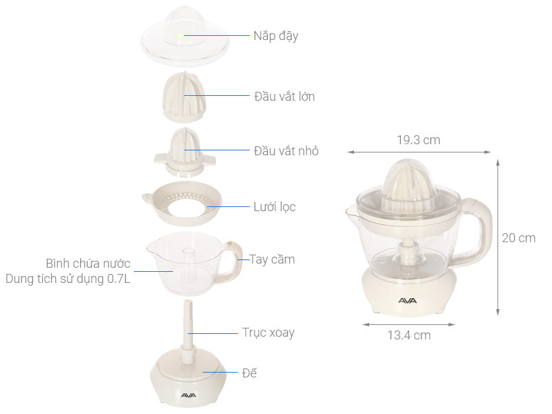 Máy vắt cam AVA 40W D-8005A