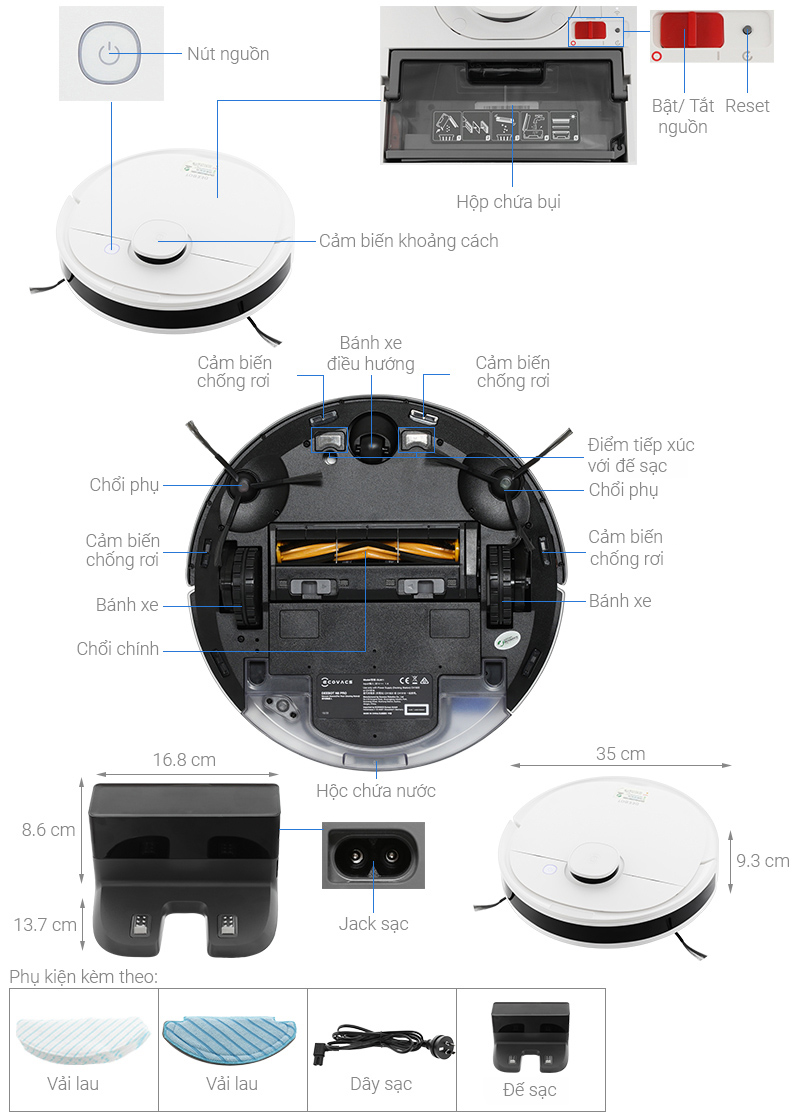 Robot hút bụi lau nhà Ecovacs Deebot N8