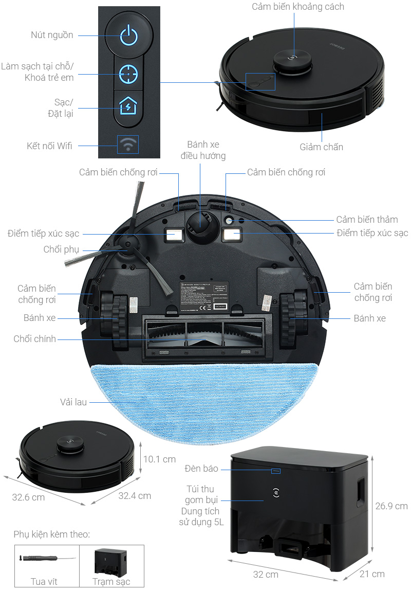 Robot hút bụi lau nhà Ecovacs Y1 PRO PLUS
