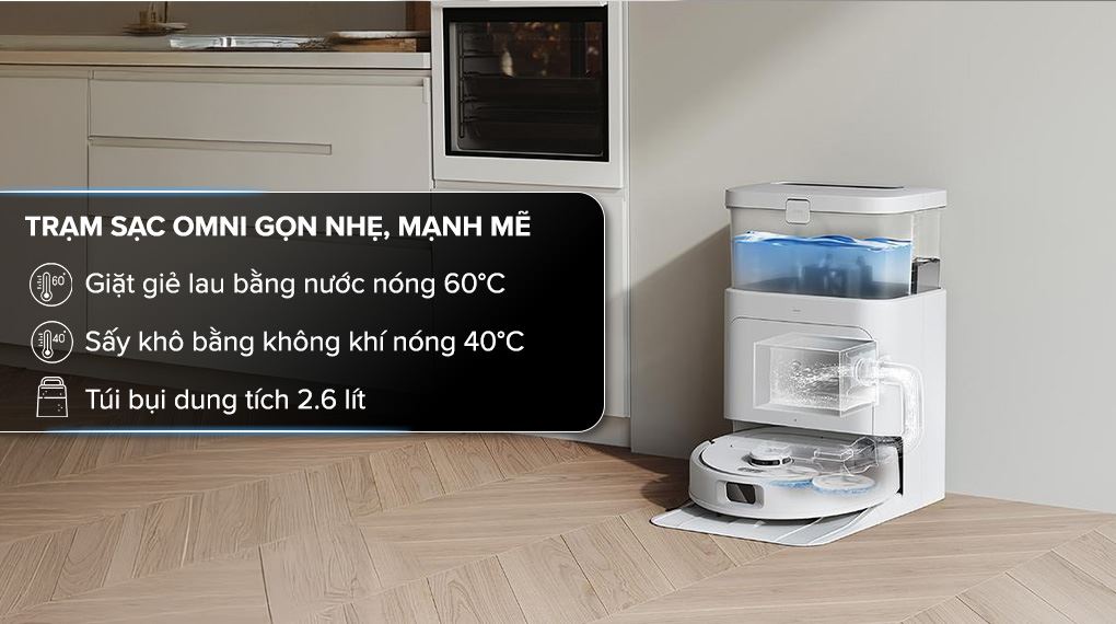 Robot hút bụi lau nhà Ecovacs N30 PRO OMNI - Thiết kế, dung tích, khoang chứa bụi