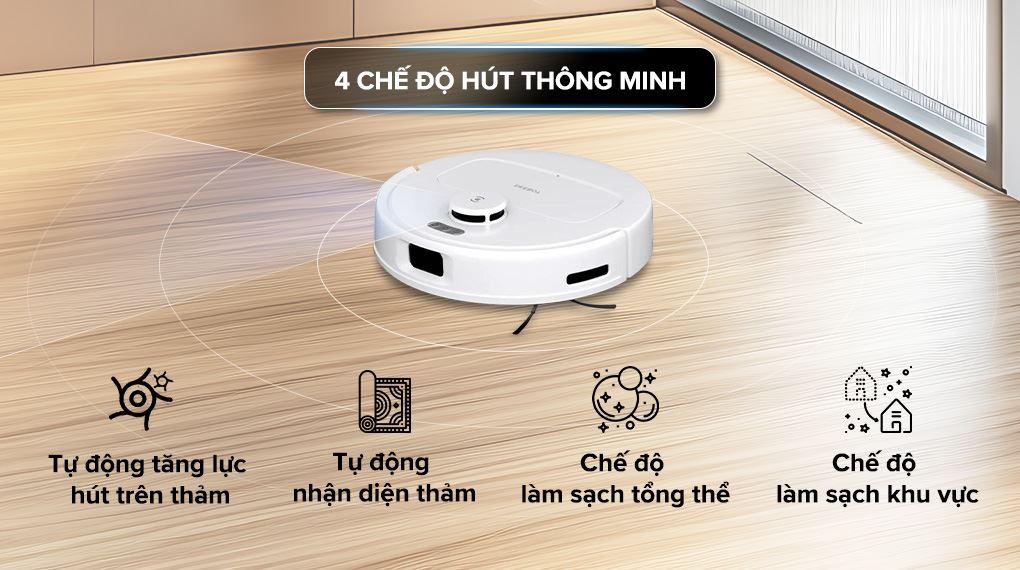 Robot hút bụi lau nhà Ecovacs N30 PRO OMNI - Chế độ hút thông minh
