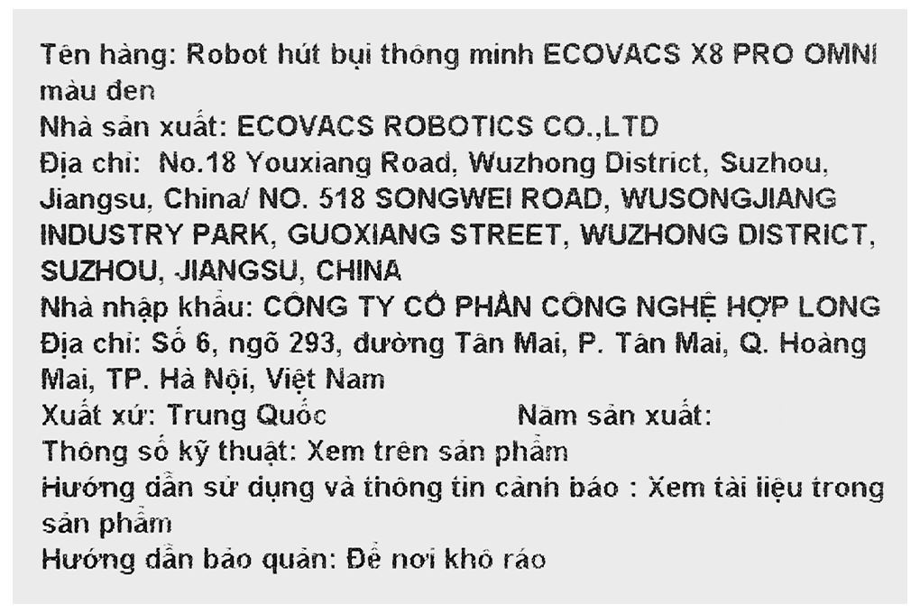 Robot hút bụi lau nhà Ecovacs Deebot X8 PRO OMNI - Đen Màu Đen