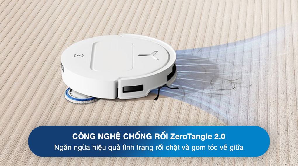 Công nghệ ZeroTangle 2.0 - Robot hút bụi lau nhà Ecovacs Deebot T50 Pro OMNI - Trắng