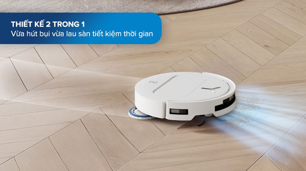 Hút bụi và lau sàn - Robot hút bụi lau nhà Ecovacs Deebot T50 Pro OMNI - Trắng