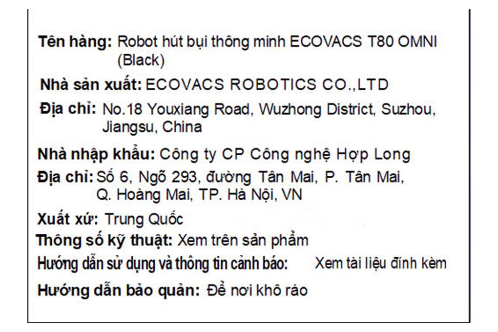 Robot hút bụi lau nhà Ecovacs Deebot T80 OMNI - Đen - 15
