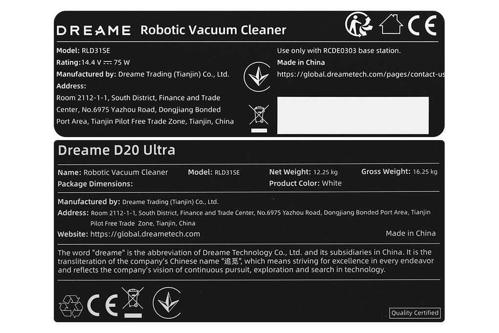 Robot hút bụi lau nhà Dreame D20 Ultra Màu Trắng