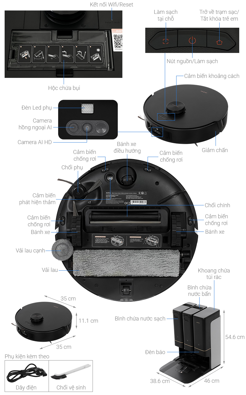 Robot hút bụi lau nhà Mova Z50 Ultra