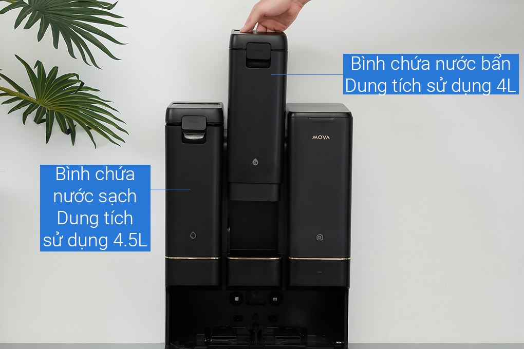 Robot hút bụi lau nhà Mova Z50 Ultra Màu Đen
