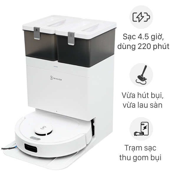 Robot hút bụi lau nhà Ecovacs T30C – Trắng