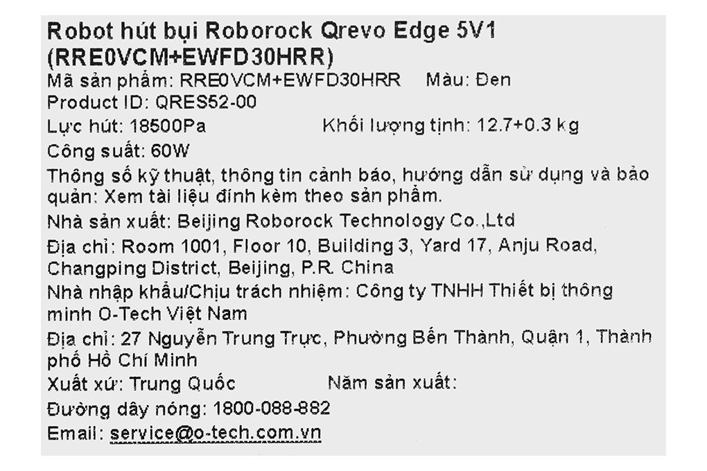 Robot hút bụi lau nhà Roborock Q Revo 5V1 - Đen Màu Đen