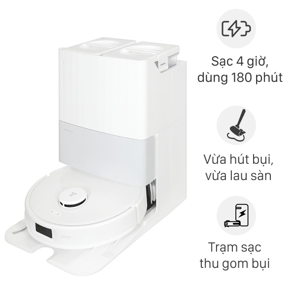 Robot hút bụi lau nhà Roborock Q Revo 5V1 – Trắng