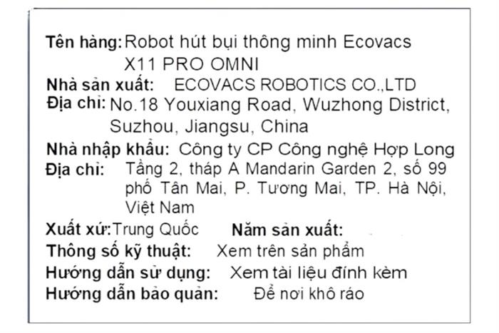 Robot hút bụi lau nhà Ecovacs X11 PRO OMNI Màu Trắng