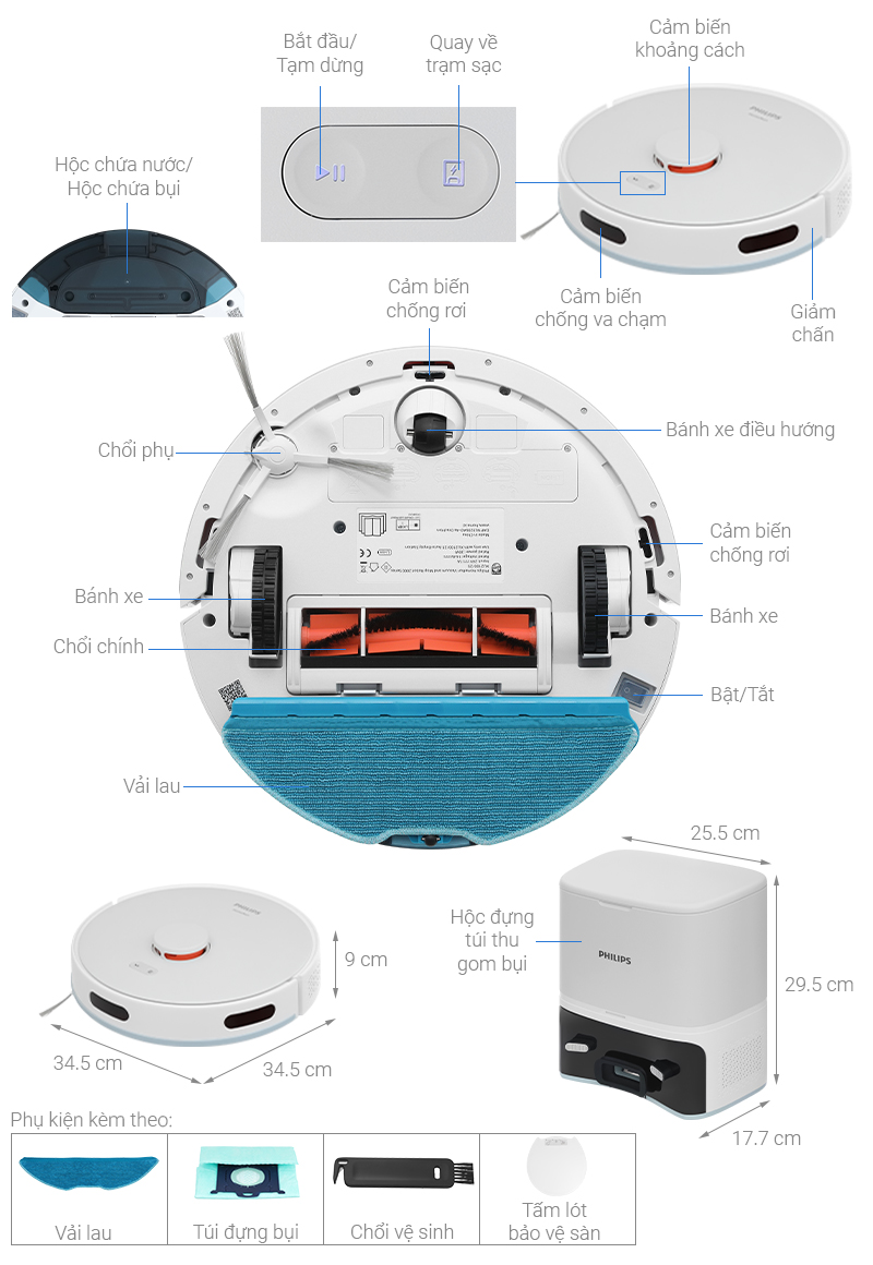 Robot hút bụi lau nhà Philips XU2100/25