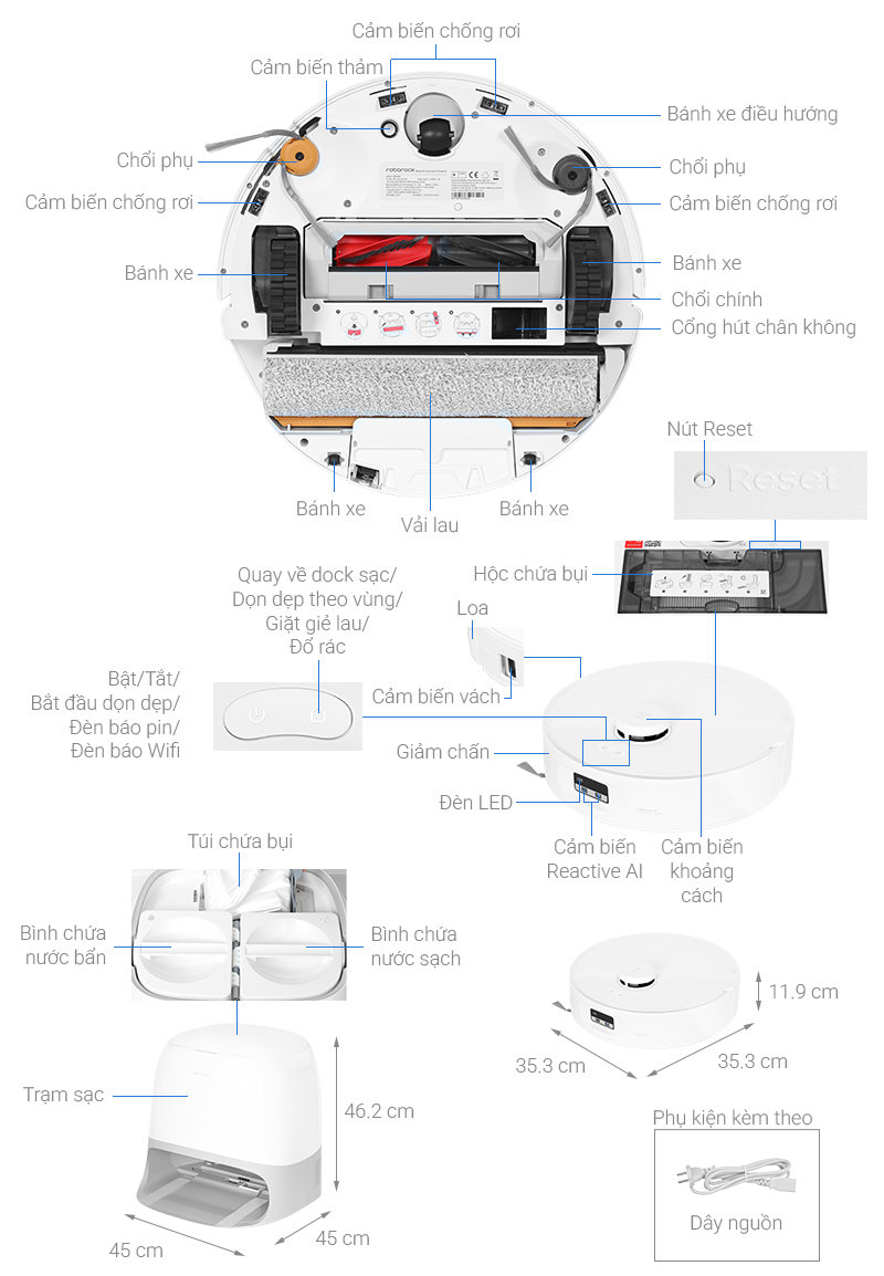 Robot hút bụi Roborock Qrevo Curv 2 Flow