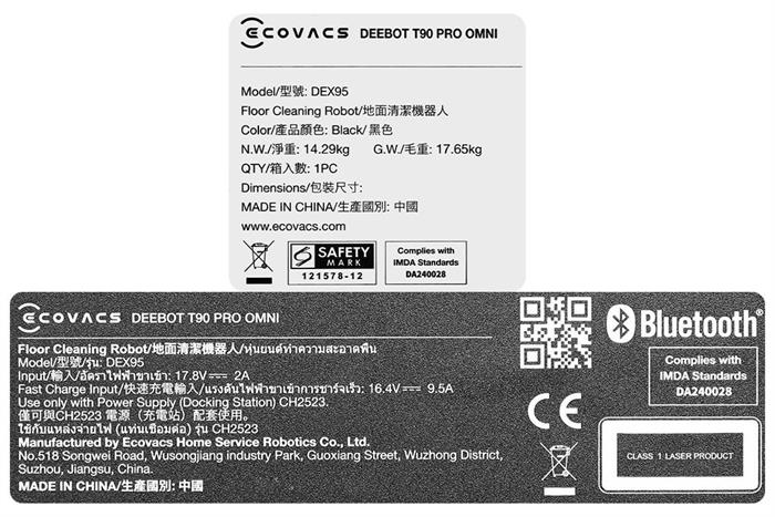 Robot hút bụi lau nhà Ecovacs T90 PRO OMNI - Đen Màu Đen