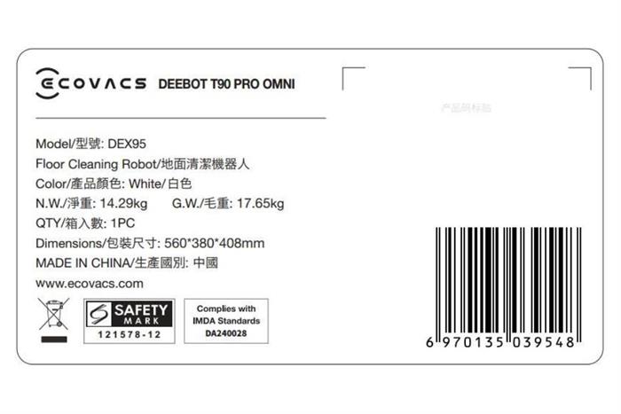 Robot hút bụi lau nhà Ecovacs T90 - Trắng Màu Trắng