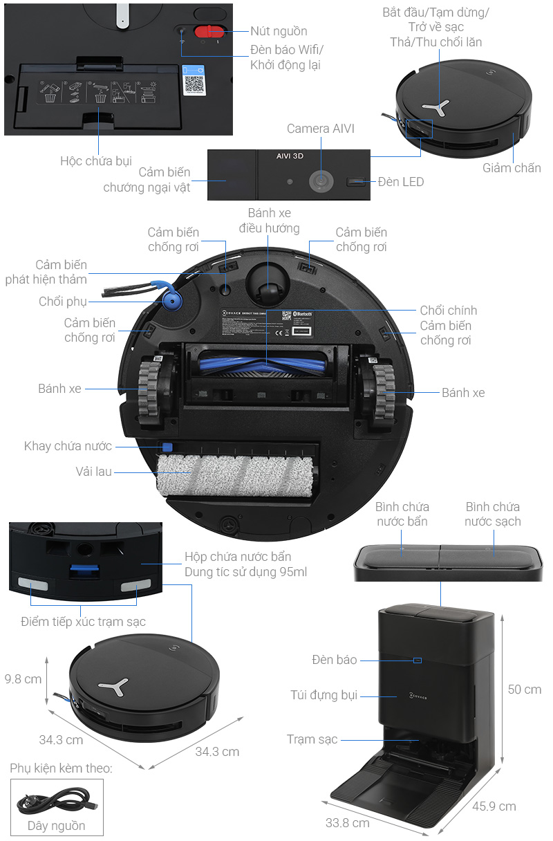 Robot hút bụi lau nhà Ecovacs Deebot T80S OMNI