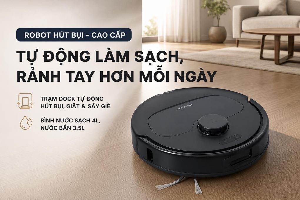 Robot hút bụi lau nhà Roborock QRevo S Pro - Đen Màu Đen