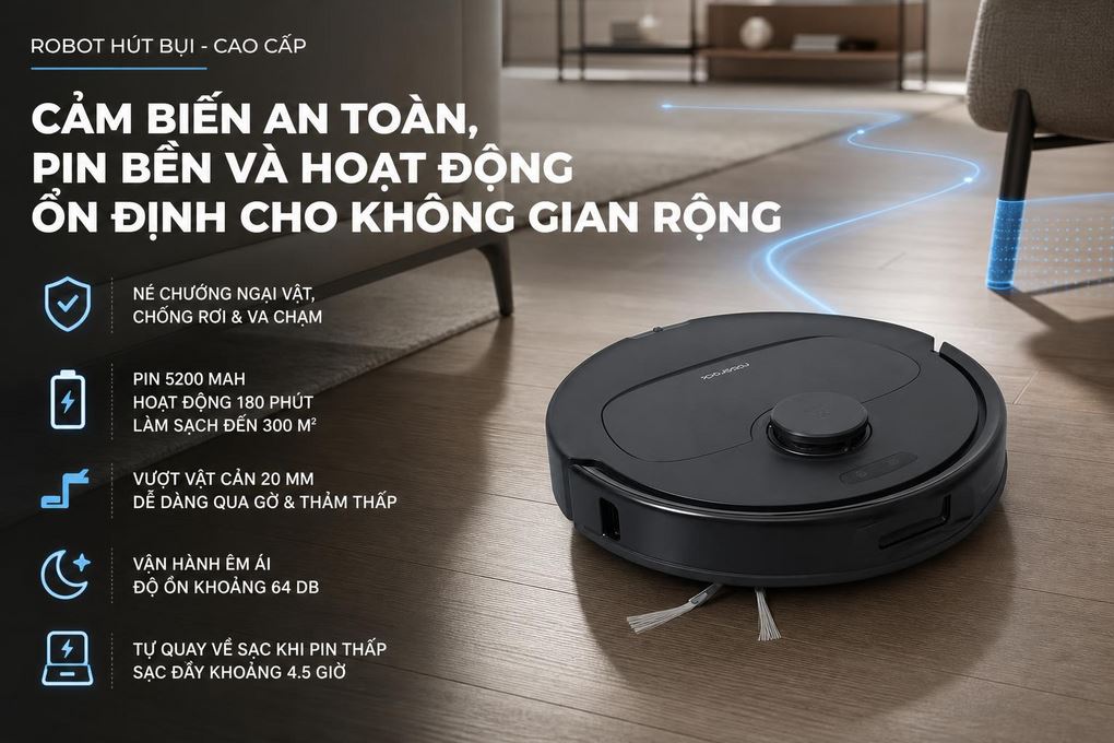 Robot hút bụi lau nhà Roborock QRevo S Pro - Đen Màu Đen