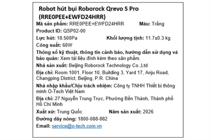 Robot hút bụi lau nhà Roborock QRevo S Pro - Trắng Màu Trắng