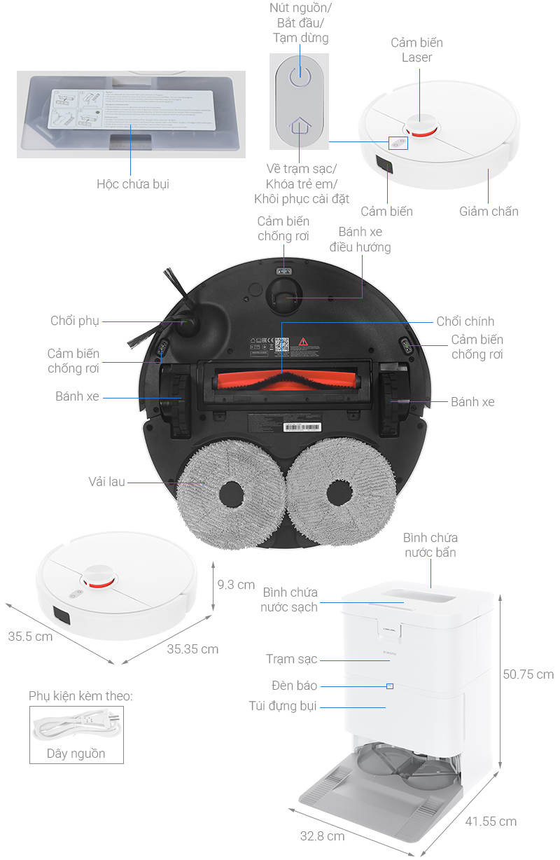 Robot hút bụi lau nhà Xiaomi H50 EU BHR08GUEU