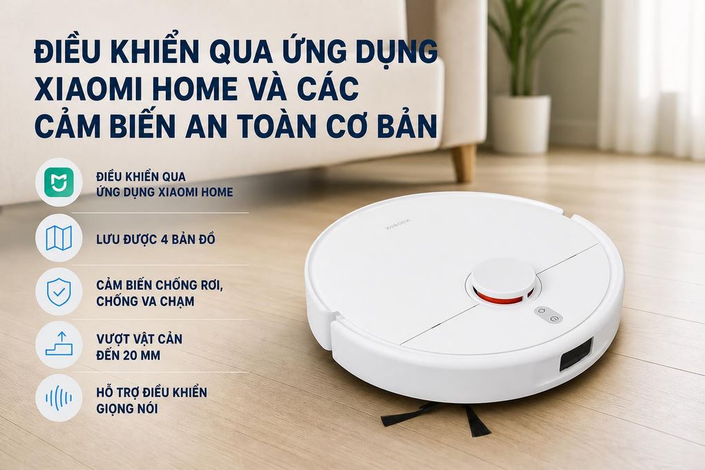 Robot hút bụi lau nhà Xiaomi H50 EU BHR08GUEU Màu Trắng