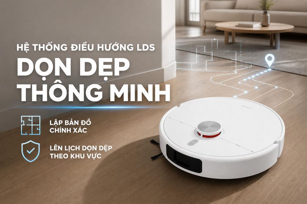 Robot hút bụi lau nhà Xiaomi H50 Pro EU BHR089NEU Màu Trắng