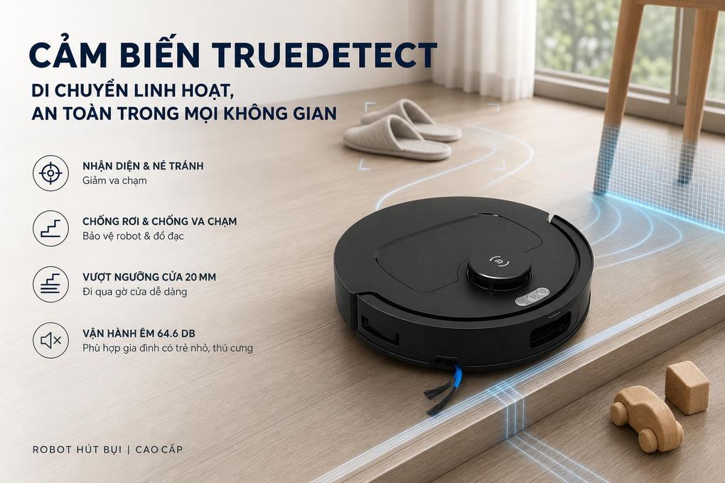Robot hút bụi lau nhà Ecovacs T30C Gen 2 Đen Màu Đen