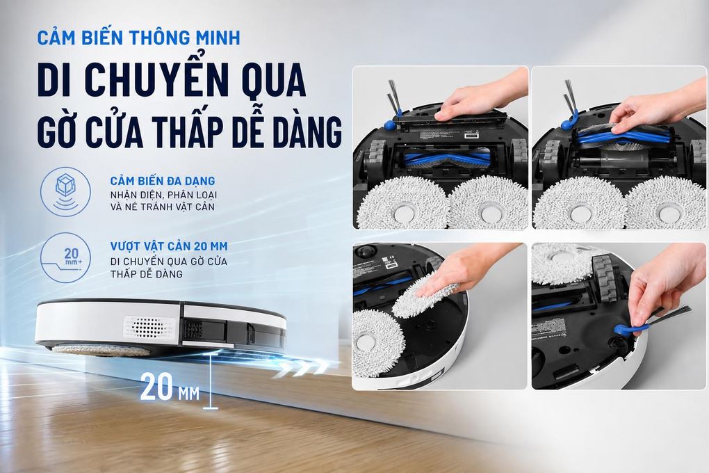 Robot hút bụi lau nhà Ecovacs T30C Prime Omni Trắng Màu Trắng