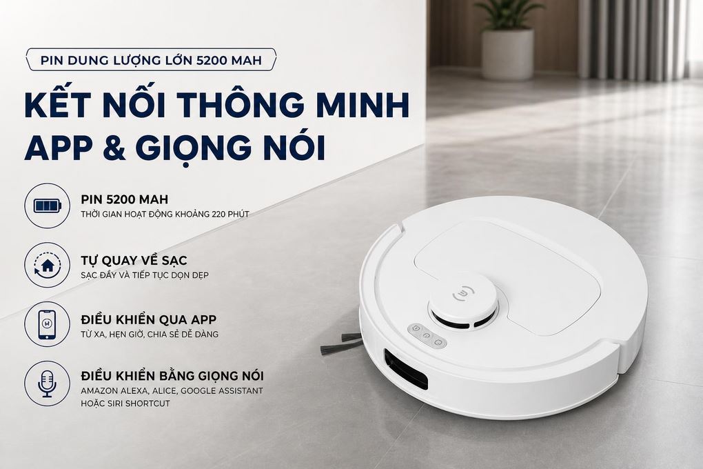 Robot hút bụi lau nhà Ecovacs T30C Prime Omni Trắng Màu Trắng