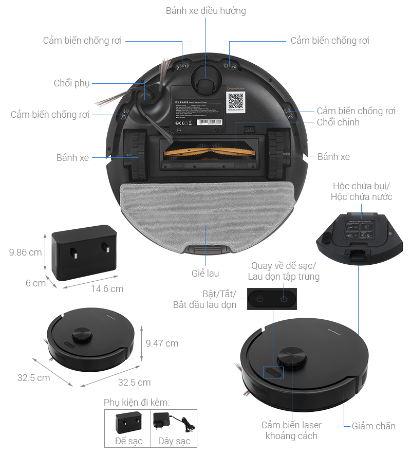 Robot hút bụi lau nhà Dreame F20