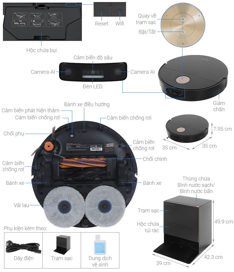 Robot hút bụi lau nhà Dreame X60 Ultra