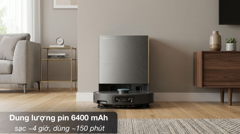 Thời gian sạc và sử dụng - Robot hút bụi lau nhà Dreame X60 Ultra Thời gian sạc và sử dụng - Robot hút bụi lau nhà Dreame X60 Ultra