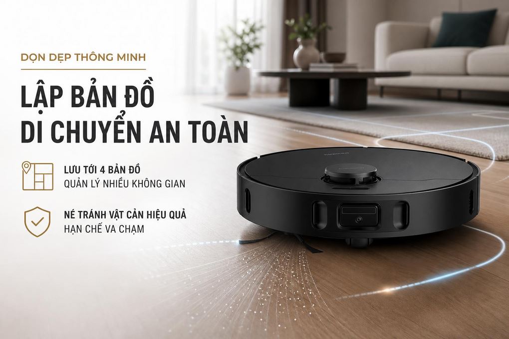 Robot hút bụi lau nhà Dreame D30 Ultra CE - Lập bản đồ thông minh, di chuyển an toàn và tránh vật cản hiệu quả