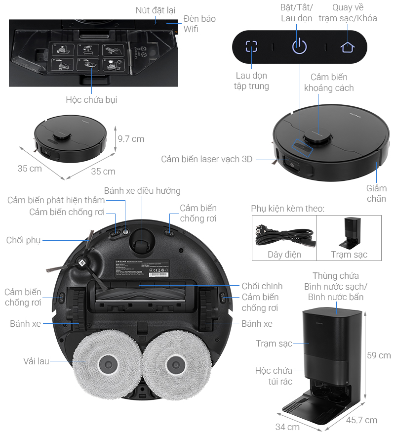 Robot hút bụi lau nhà Dreame D30 Ultra