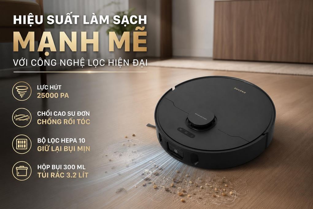Robot hút bụi lau nhà Dreame L10s Ultra Heat Màu Đen