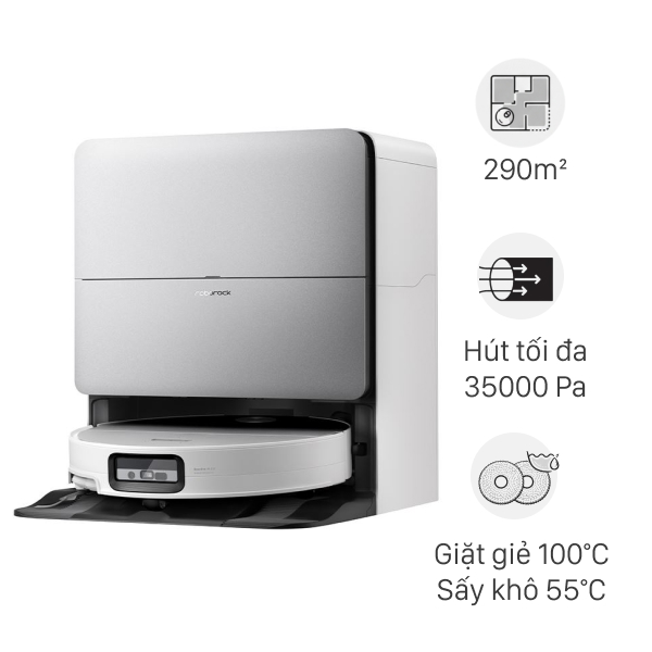 Robot hút bụi lau nhà Roborock Saros 20 Sonic Complete - Trắng