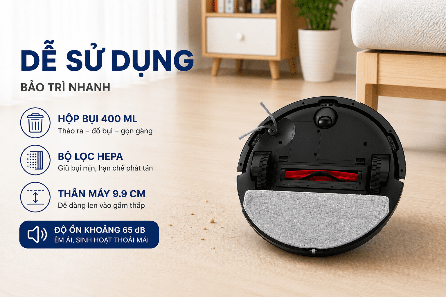 Robot hút bụi lau nhà Roborock Q7 Pro Max - Dễ sử dụng, bảo trì thường ngày nhẹ nhàng