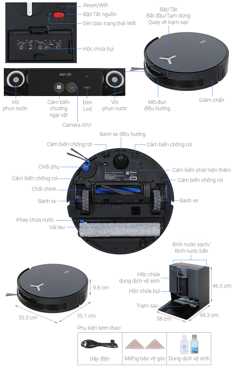 Robot hút bụi lau nhà Ecovacs X12 OMNICYCLONE