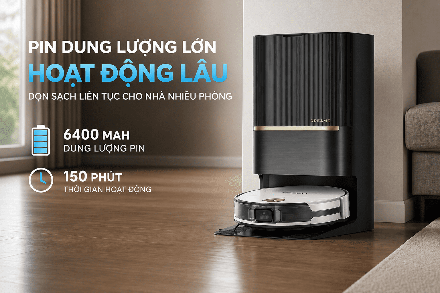 Robot hút bụi lau nhà Dreame X50 Pro Ultra Màu Đen