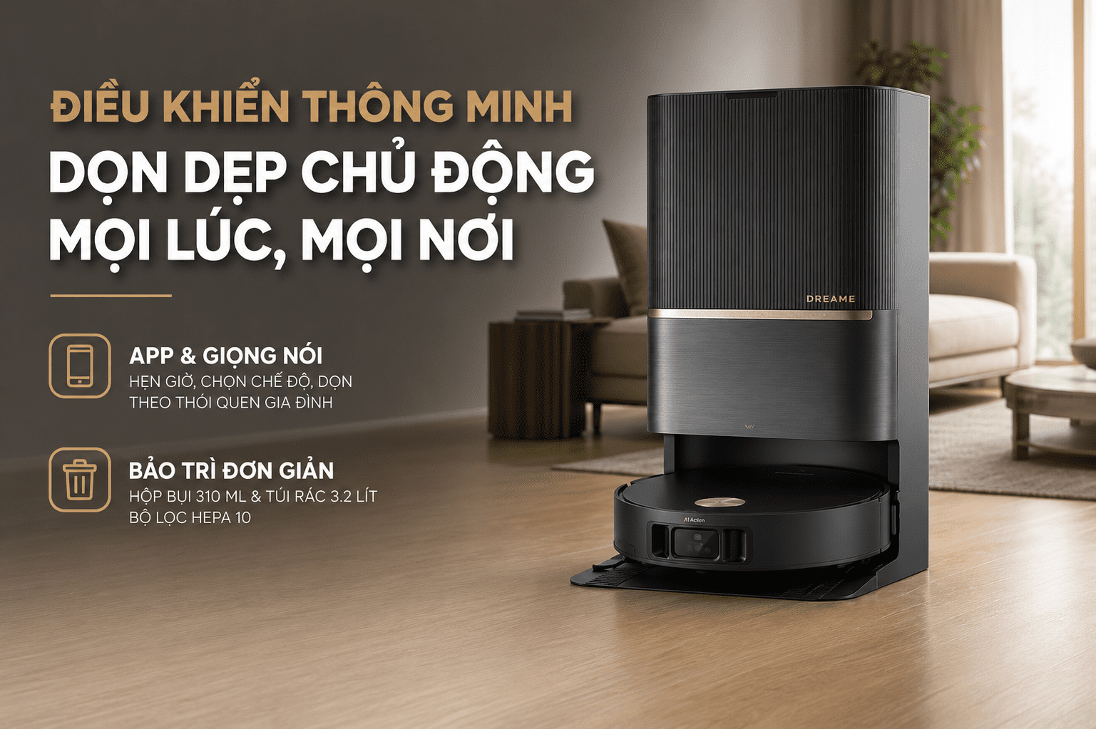 Robot hút bụi lau nhà Dreame X50 Pro Ultra Màu Đen