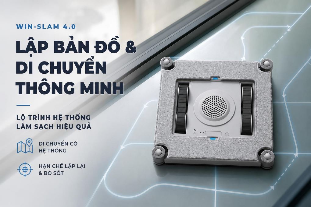 Robot lau kính Ecovacs Winbot Mini 2 Màu Trắng