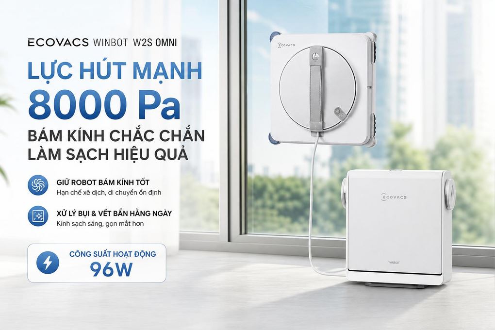 Robot lau kính Ecovacs W2S Omni Màu Trắng