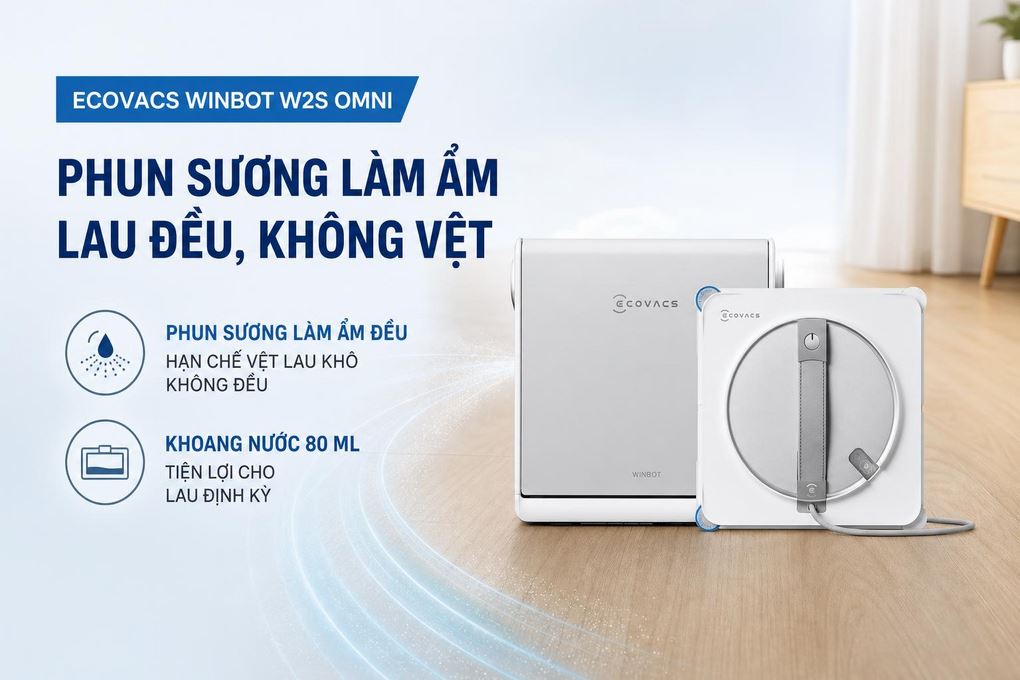 Robot lau kính Ecovacs W2S Omni Màu Trắng